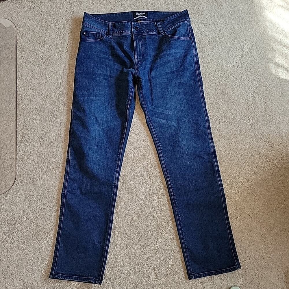 Mens Motorcycle Jeans Bull-it Tactical Dark Wash Blue Straight (AA) Sz 38 L Easy